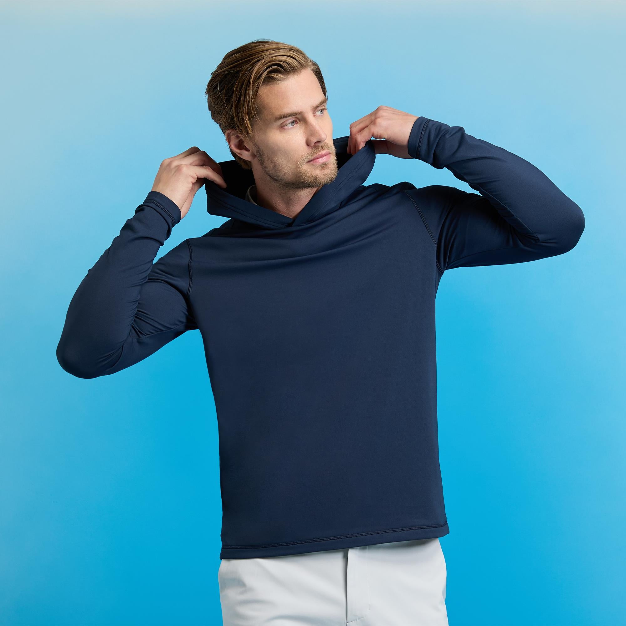G/FORE Lightweight French Terry Mens Golf Hoodie Twilight